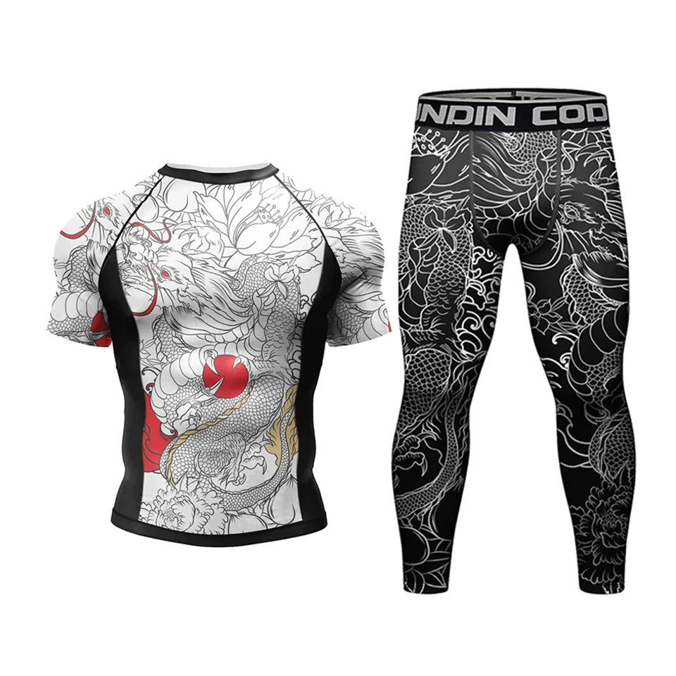 Personalized 3D Printing Quick-drying Stretch Outdoor Workout Clothes Four-piece Set