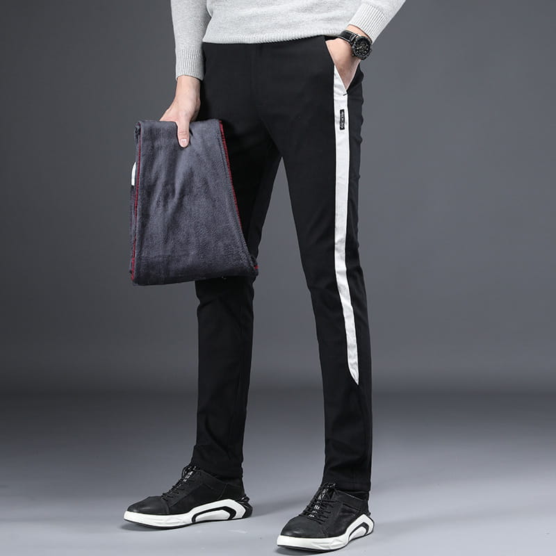 Men’s plus cashmere casual stretch trousers