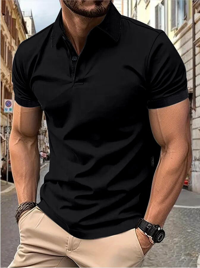 Men’s New Summer Solid Color Slim Short-sleeved Tops