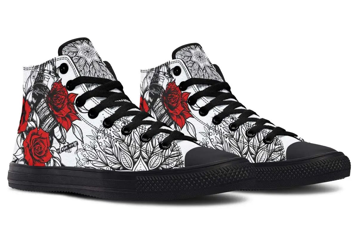 Printed Couple High-top Canvas Shoes