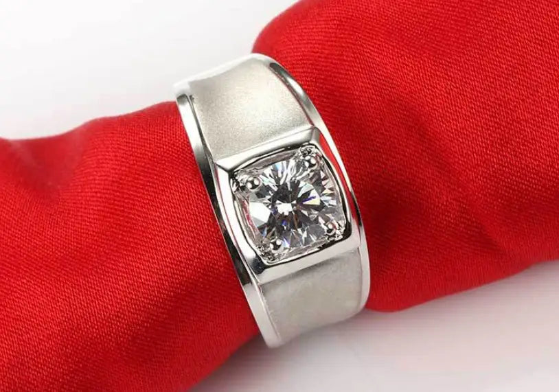 Artificial diamond men’s ring
