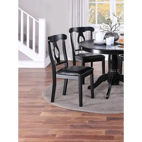 Classic Design Dining Room 5pc Set Round Table 4x Side Chairs