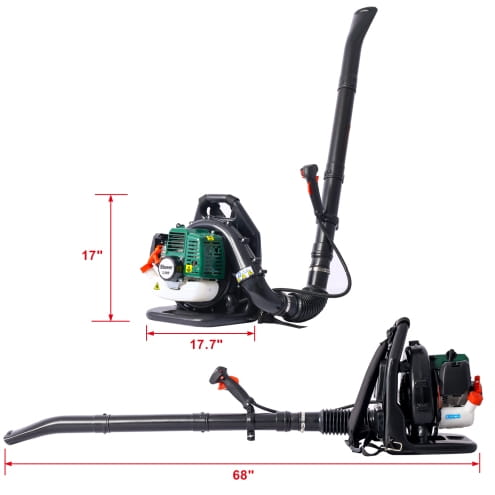 OSAKAPRO 52CC 2-Cycle Gas Backpack Leaf Blower With Extention Tube,green