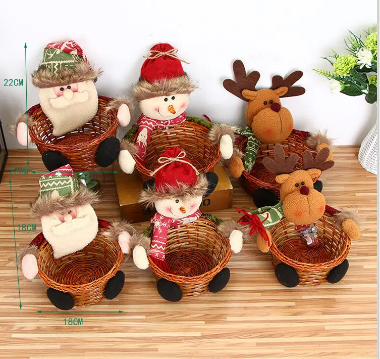 Christmas Decorations New Christmas Candy Basket Christmas Tabletop Ornaments Children’s Candy Decorations
