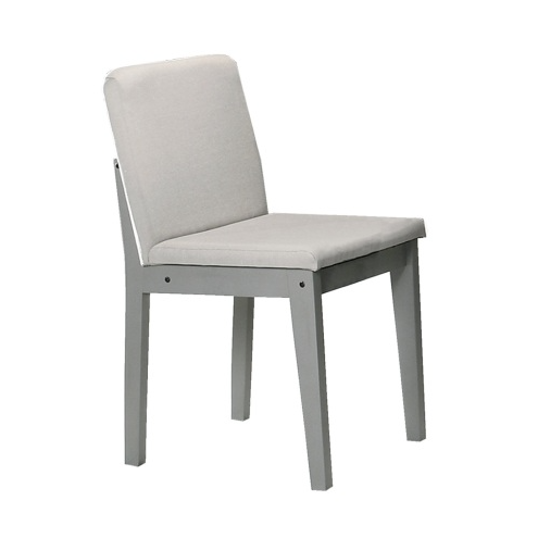 Grey Finish 5pc Dining Room Set Dining Table 4x Chairs Beige Fabric Chair