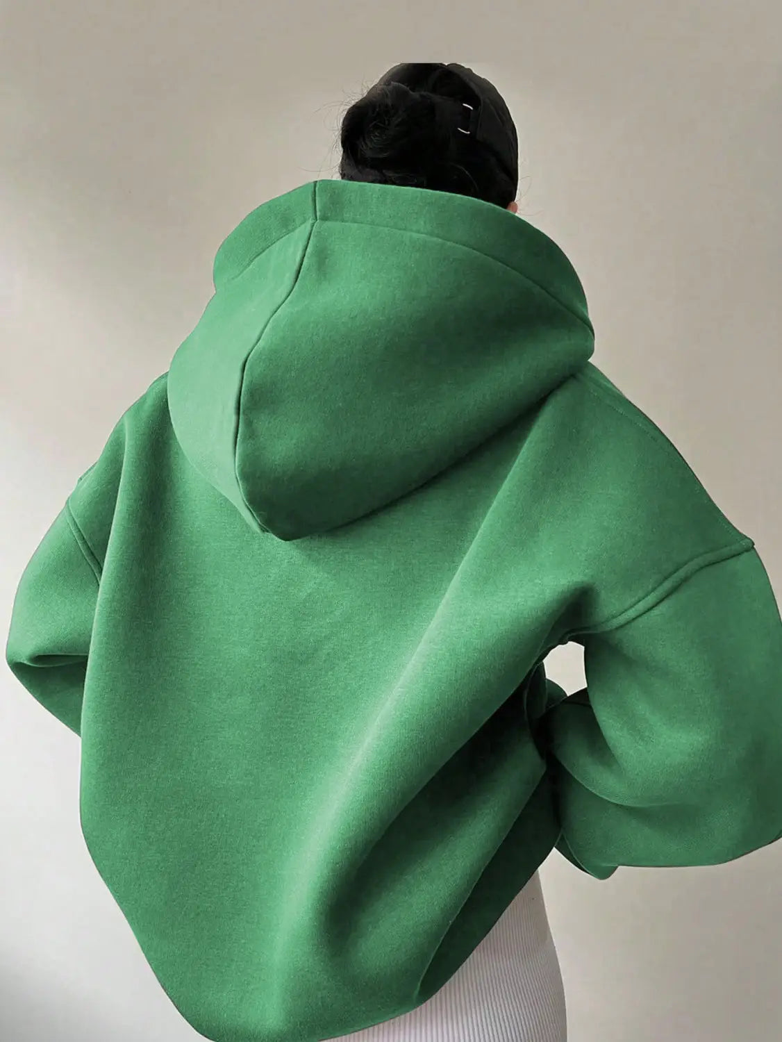 Women’s Solid Color Long Sleeve Hooded Solid Color Loose Sweater