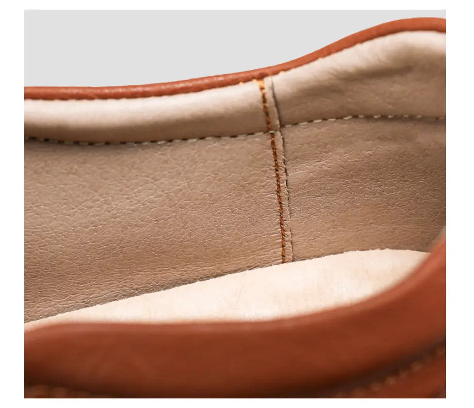 Handmade Men’s Leather Shoes Low-top Plus Size