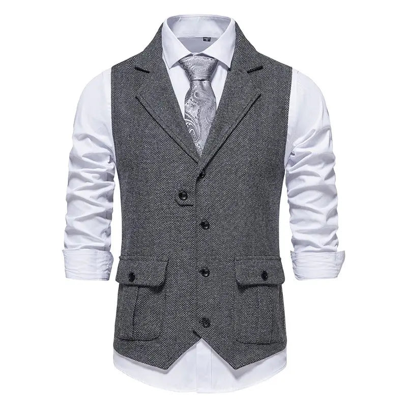 European Single Breasted Retro Vest Men