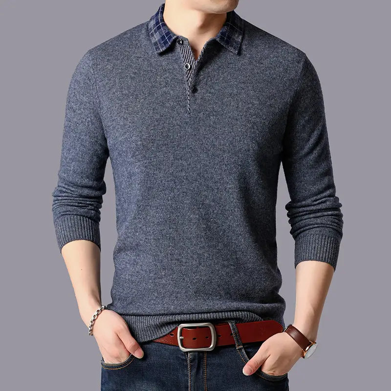 Autumn and winter men’s wool sweater long sleeve