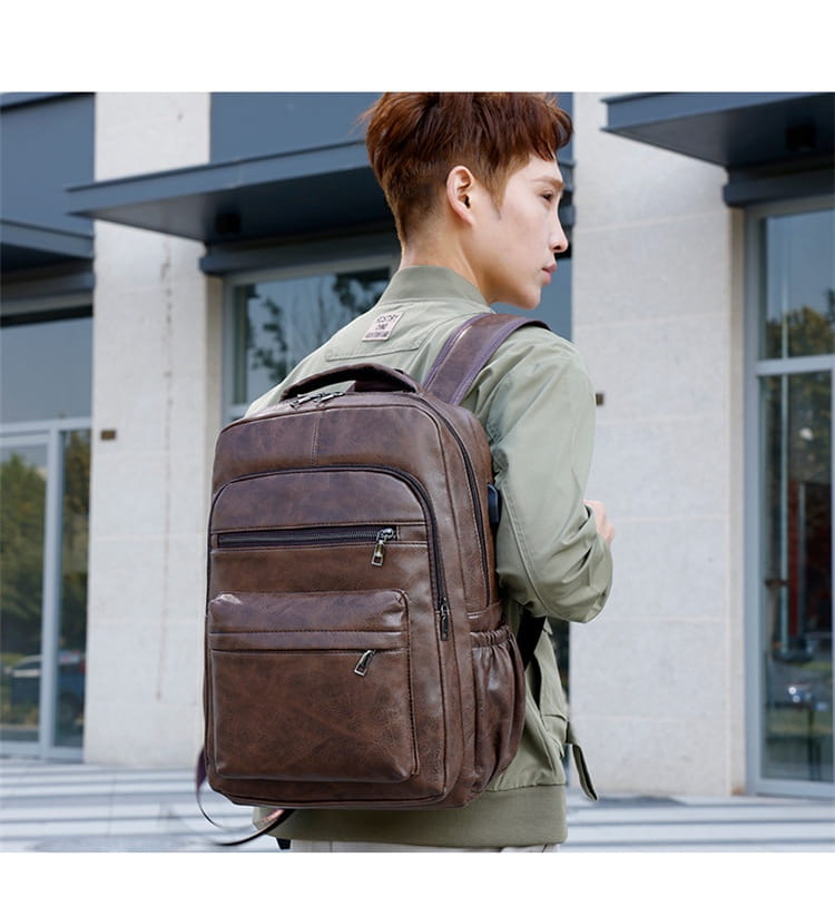 Multi-functional Retro Leather Backpack