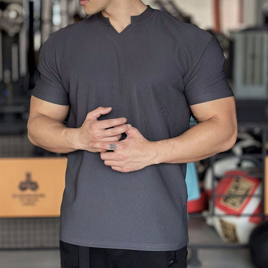 Heavy Texture Padded Shoulder Sleeve Slimming Anti-wrinkle Quick-drying Workout Clothes