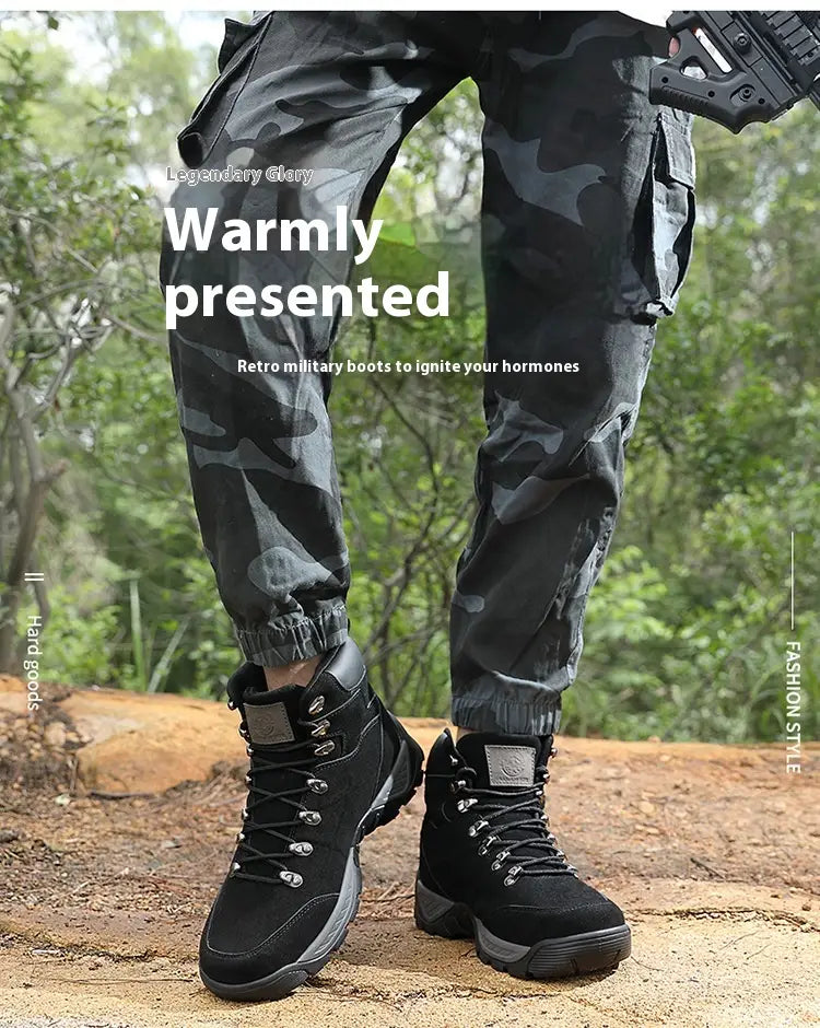 Men’s Middle High Top Autumn And Winter Mountaineering Plus Size Hiking Boots