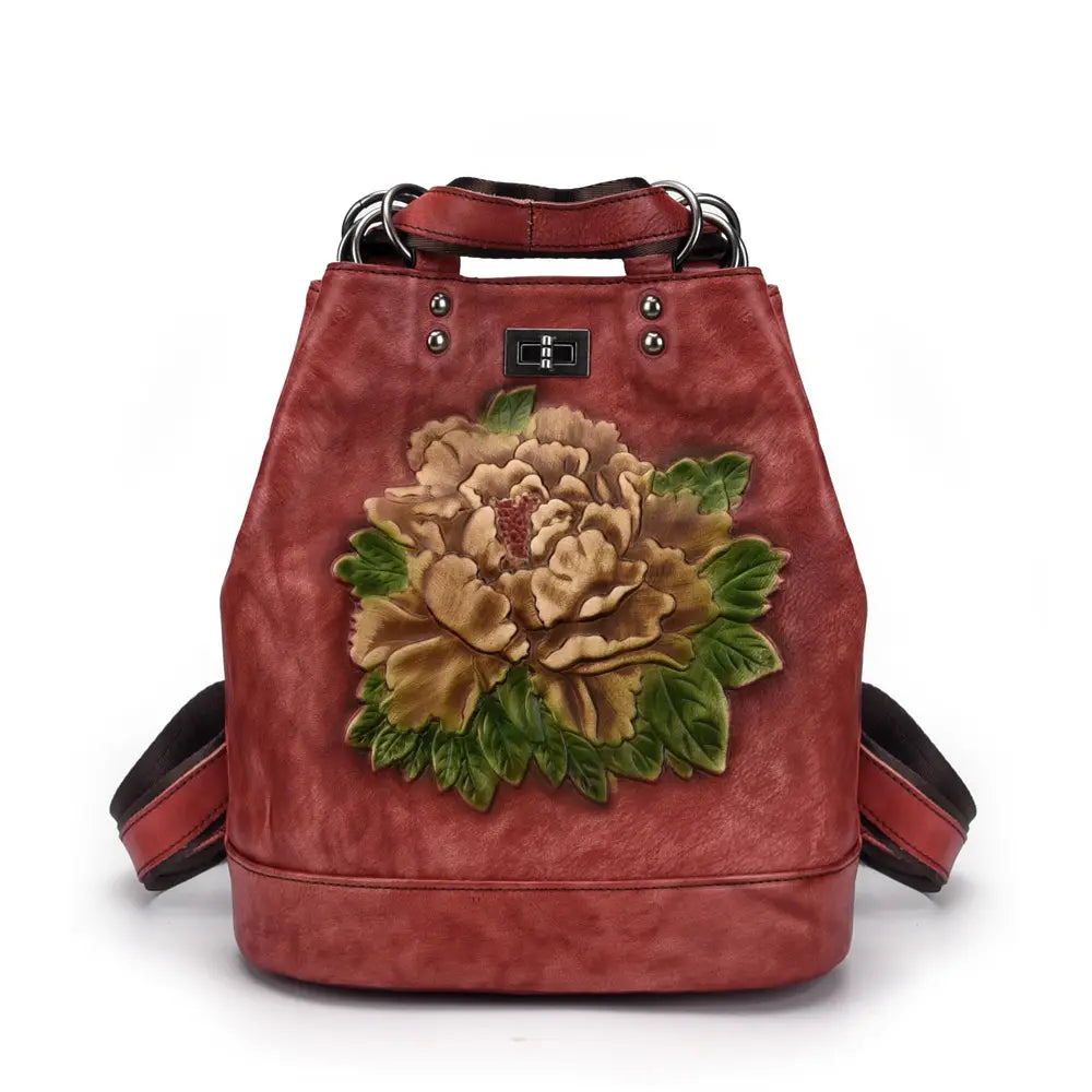 Tree Cream Leather Backpack