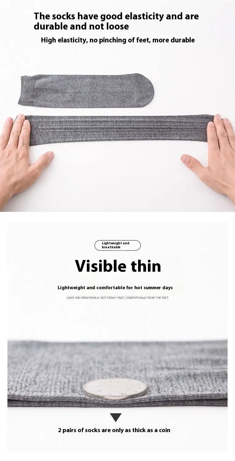 Men’s Socks Mercerized Cotton Summer Thin Middle Tube