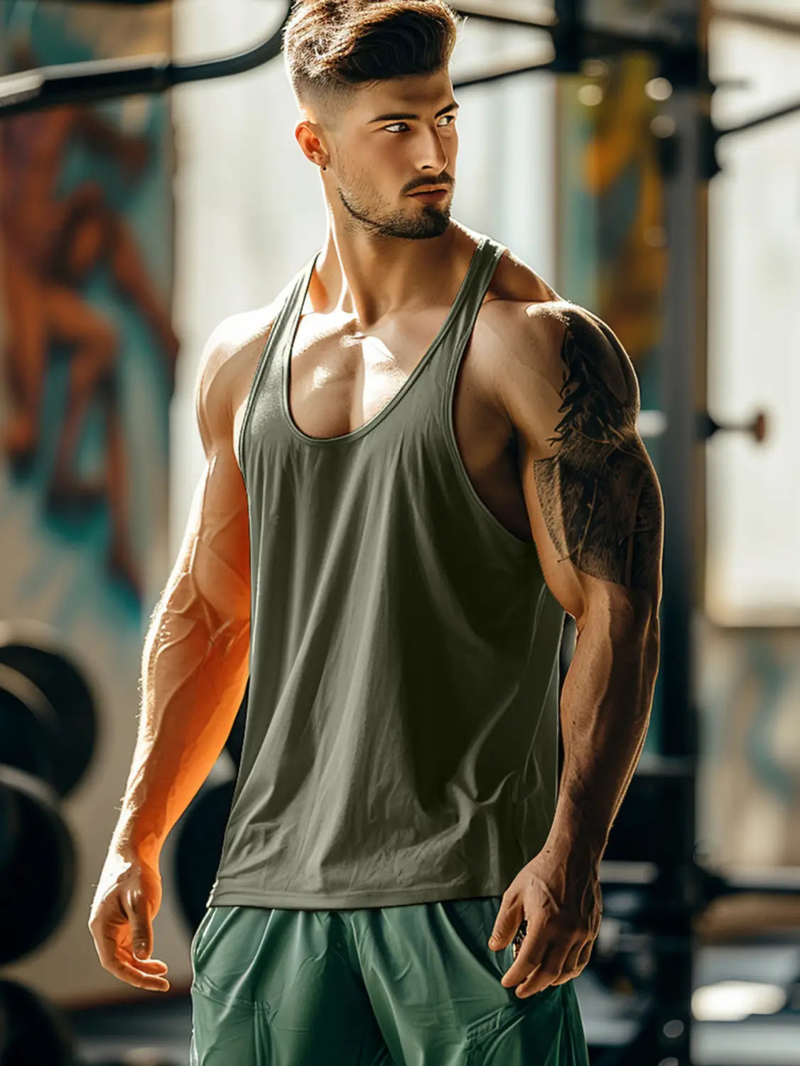 Loose Sleeveless Men’s Fitness Undershirt Casual All-matching Quick Drying Clothes