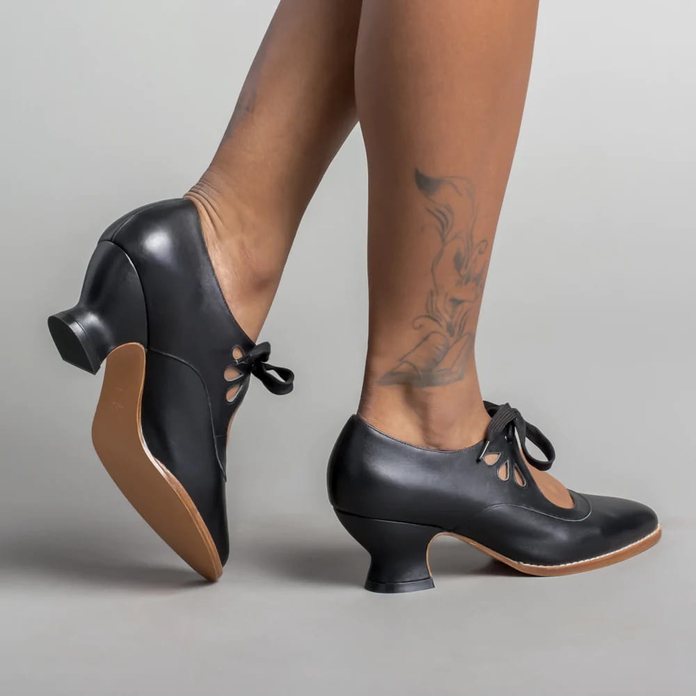 Hollow Out High Heel Lace-up Casual Shoes Plus Size Woman High-heeled Shoes