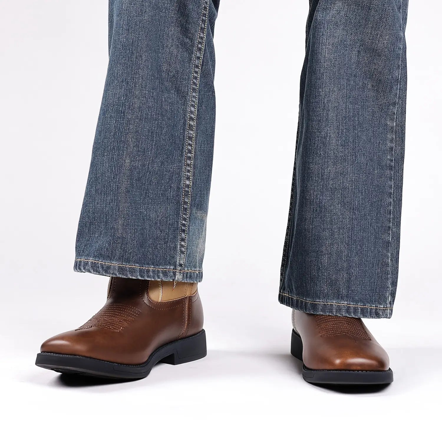 Retro Wide Head Western Cowboy Boot