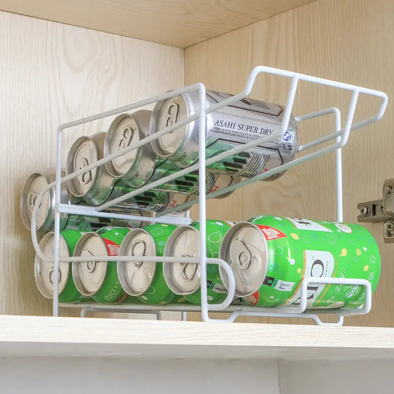Cans Coke kitchen storage rack double-layer finishing shelf desktop storage rack - Picture color / 28×18×14cm