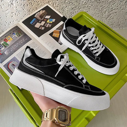 Canvas Breathable Low Top Platform Men’s Casual Sneakers