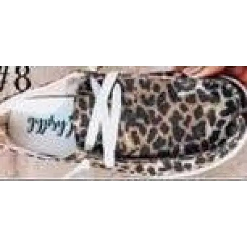 Canvas casual light women’s shoes - Black leopard print / 34.