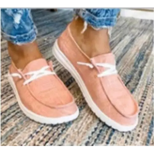 Canvas casual light women’s shoes - Pink / 37