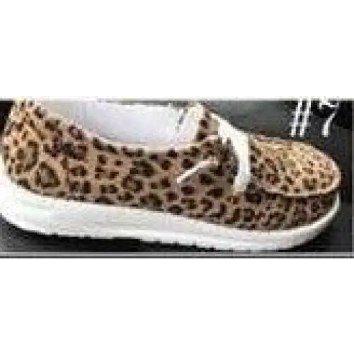 Canvas casual light women’s shoes - Yellow leopard print / 34.