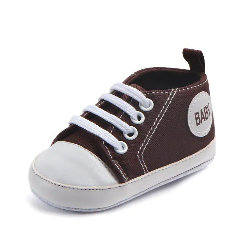 Canvas Classic Sports Sneakers Baby Boys Girls First Walkers Shoes Infant Toddler Soft Sole Anti-slip Baby Shoes - 9