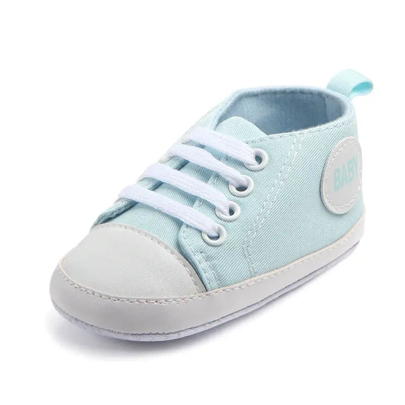 Canvas Classic Sports Sneakers Baby Boys Girls First Walkers Shoes Infant Toddler Soft Sole Anti-slip Baby Shoes - 12