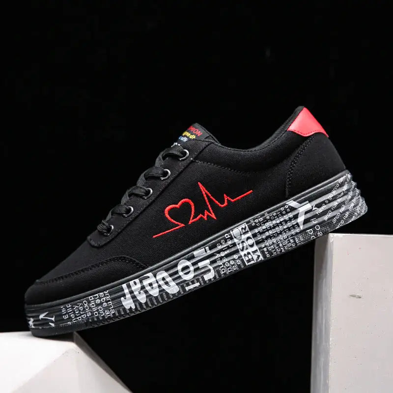 Canvas Lace-up Shoes - Black / 35
