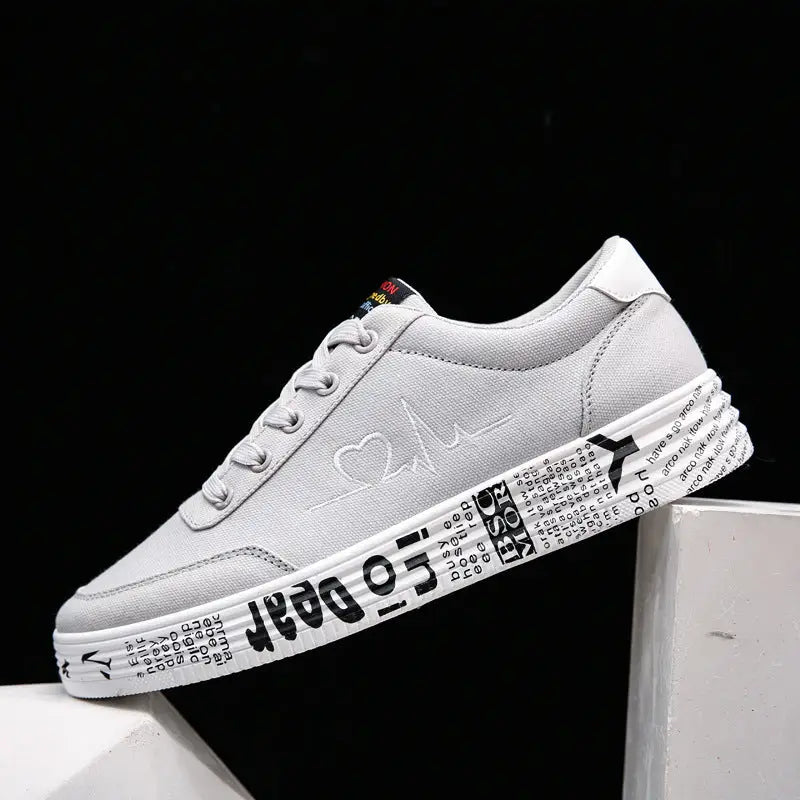 Canvas Lace-up Shoes - White / 35