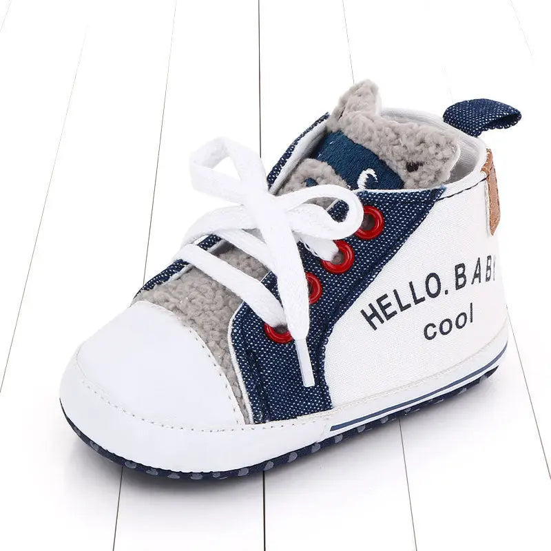 Canvas shoes color matching letters walking shoes - White / 12