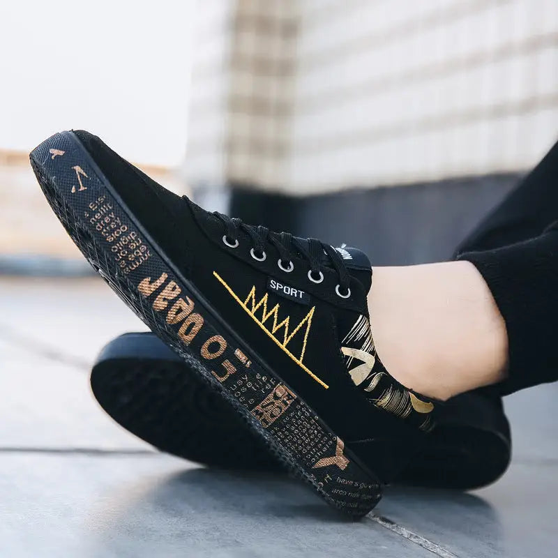 Canvas shoes men’s sneakers - Gold / 43