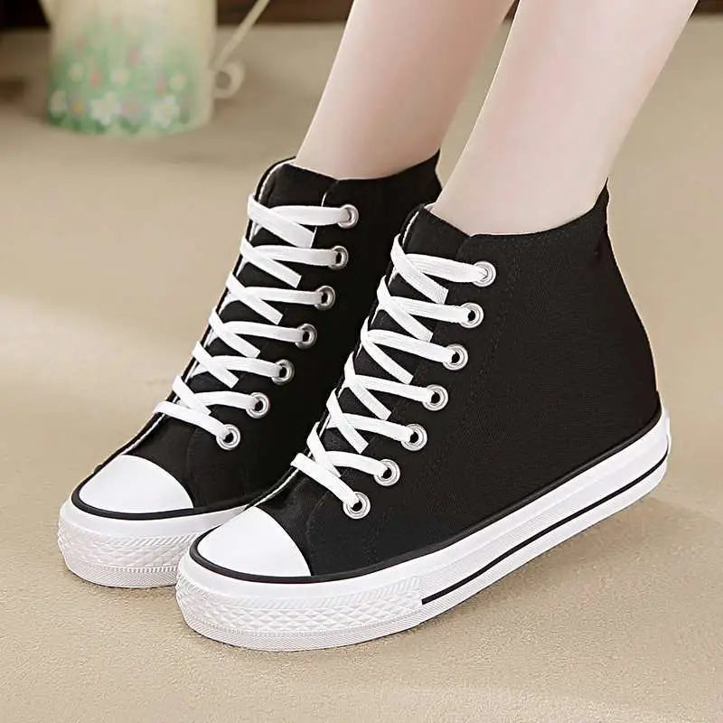 Canvas Shoes Women’S Shoes High-Top Shoes Ladies Students White Shoes