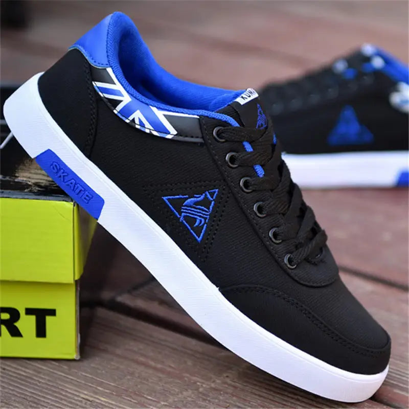 Casual canvas student shoes - 8608 Black Blue / 39