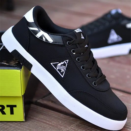 Casual canvas student shoes - 8608 Black White / 39
