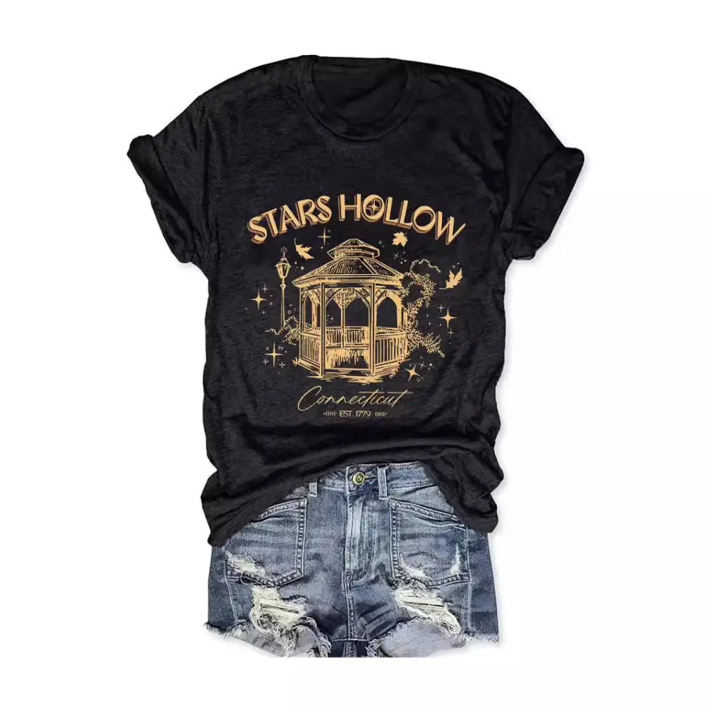 Casual Fashion Women’s Wear Letter Graphic Print Crew Neck Short Sleeve