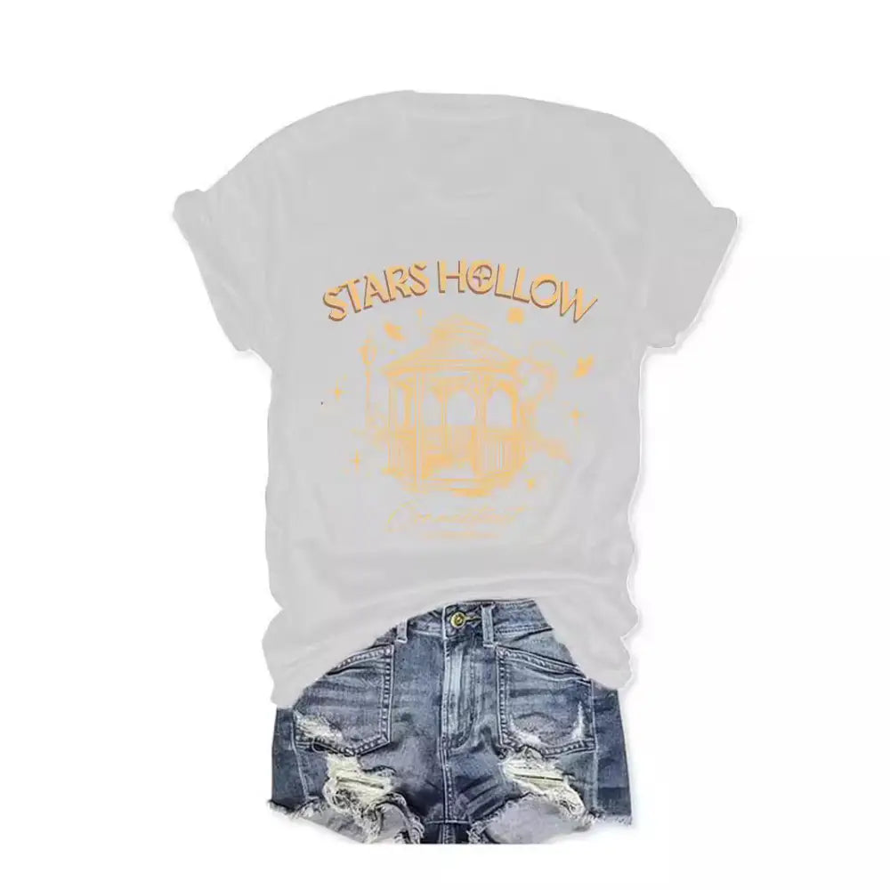 Casual Fashion Women’s Wear Letter Graphic Print Crew Neck Short Sleeve