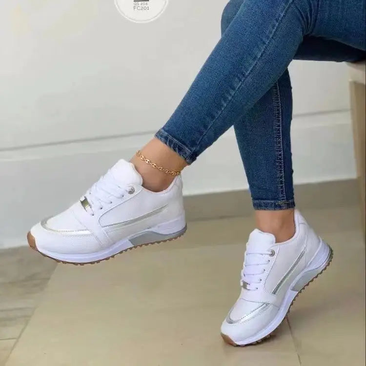Casual Lace-up Flat Shoes Women Shallow Round Toe Sports Walking Sneakers Beyond Trends Hub