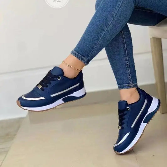 Casual Lace-up Flat Shoes Women Shallow Round Toe Sports Walking Sneakers Beyond Trends Hub