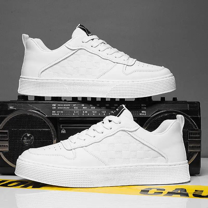Casual Lace-up Sneakers Men Fashion Breathable Plaid Flats Shoes Beyond Trends Hub