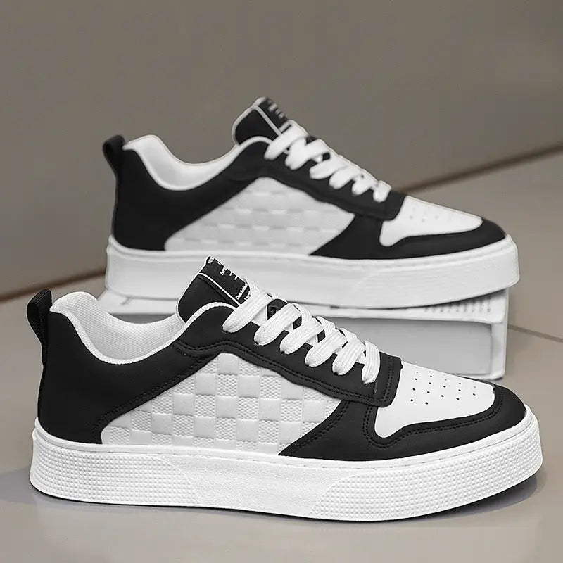 Casual Lace-up Sneakers Men Fashion Breathable Plaid Flats Shoes Beyond Trends Hub