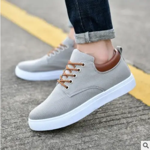 Casual Men’s Winter Sneakers Shoes Canvas Flat Shoes - Grey / 40