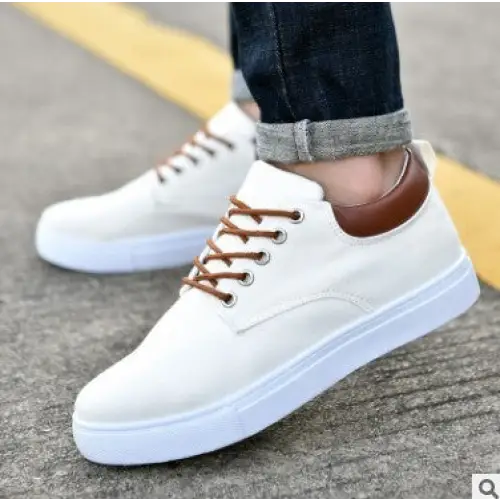 Casual Men’s Winter Sneakers Shoes Canvas Flat Shoes - White / 46