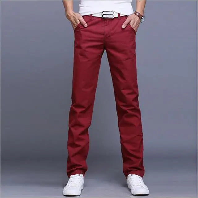 Casual Pants Men Trousers - Red / 33