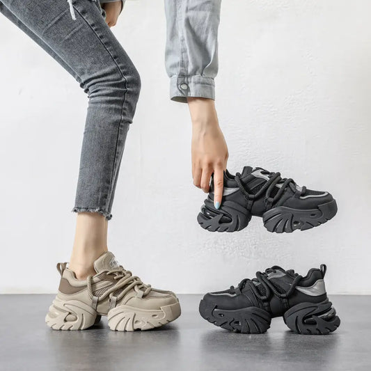 Casual Sneaker Platform Hidden Heel White Shoes Beyond Trends Hub