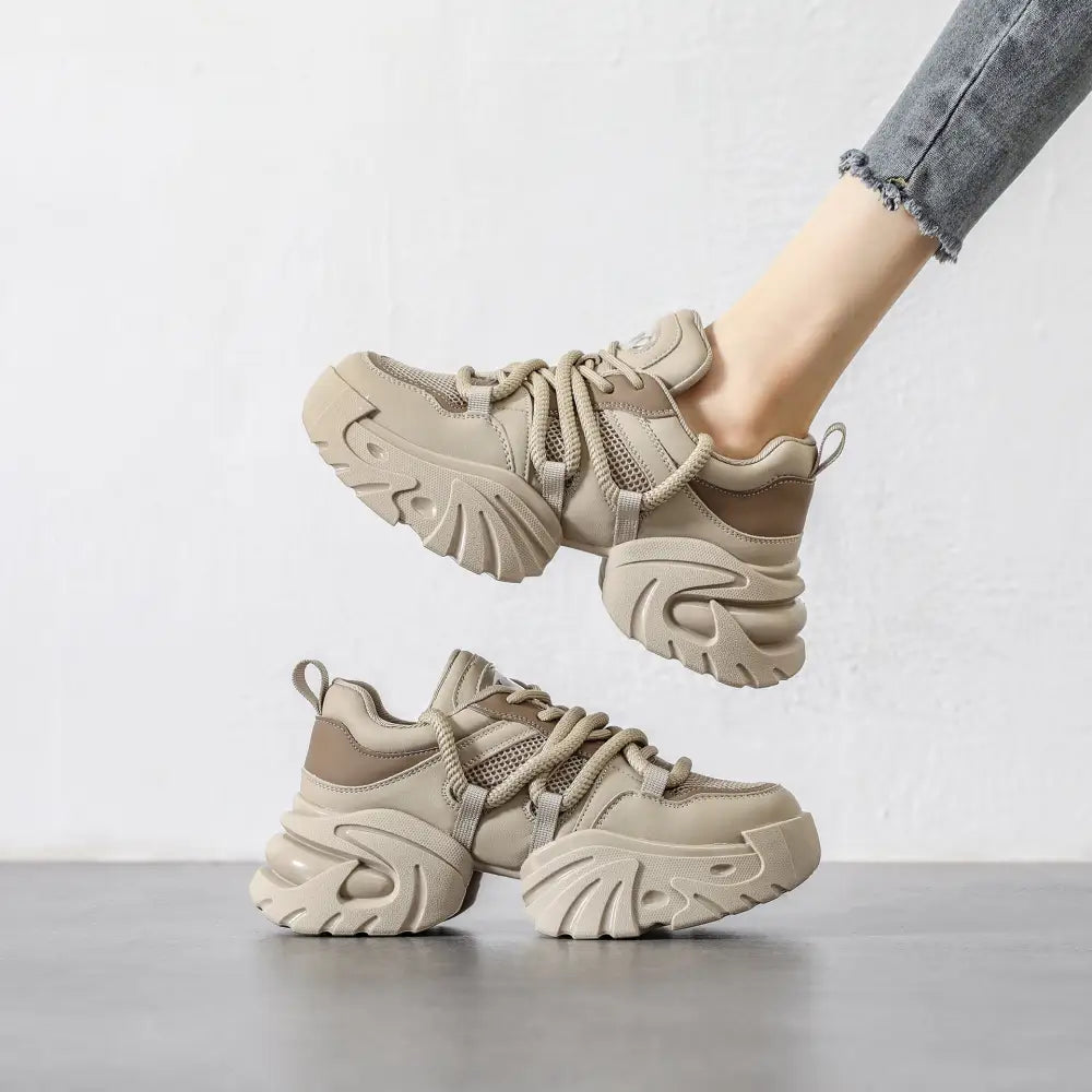 Casual Sneaker Platform Hidden Heel White Shoes Beyond Trends Hub