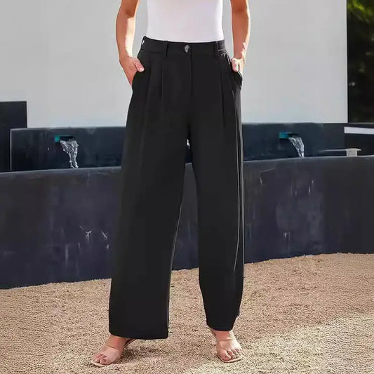 Casual Wide Leg Business Pants Women’s High Waist Formal Trousers