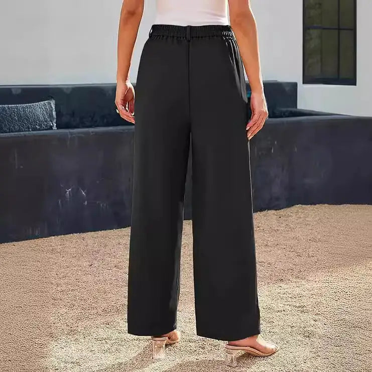 Casual Wide Leg Business Pants Women’s High Waist Formal Trousers