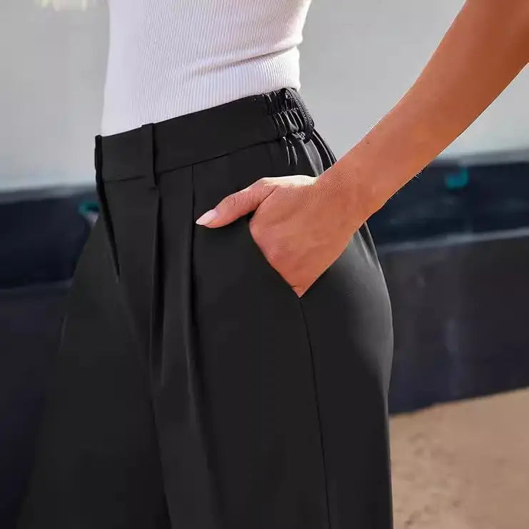 Casual Wide Leg Business Pants Women’s High Waist Formal Trousers