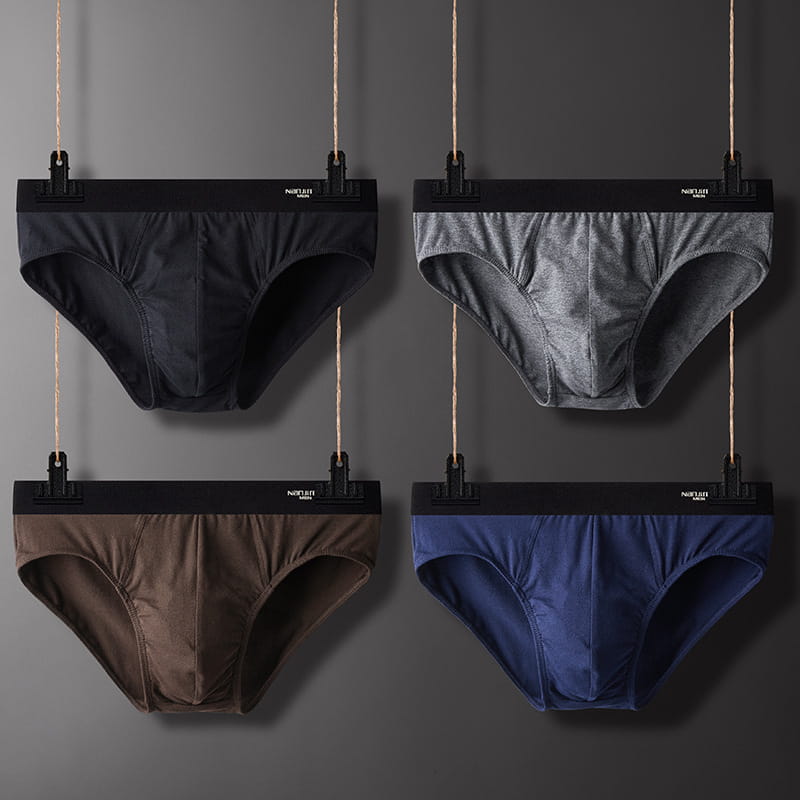 Men’s Underwear Briefs Solid Color Cotton Plus Size